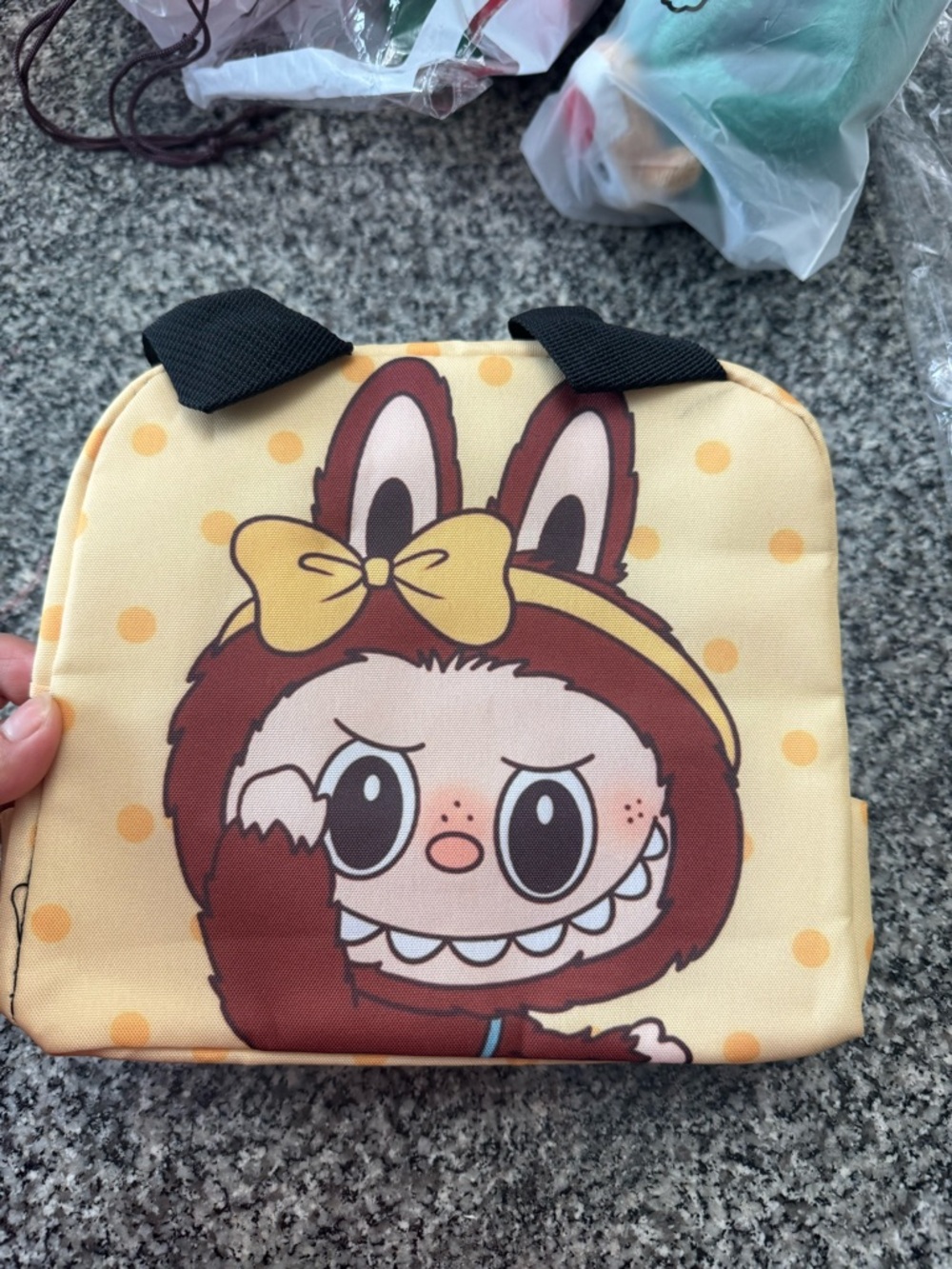 Cute Cartoon Bunny Character Lunch Bag – Yellow & Brown